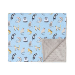 Funny cats and silver grey minky blanket