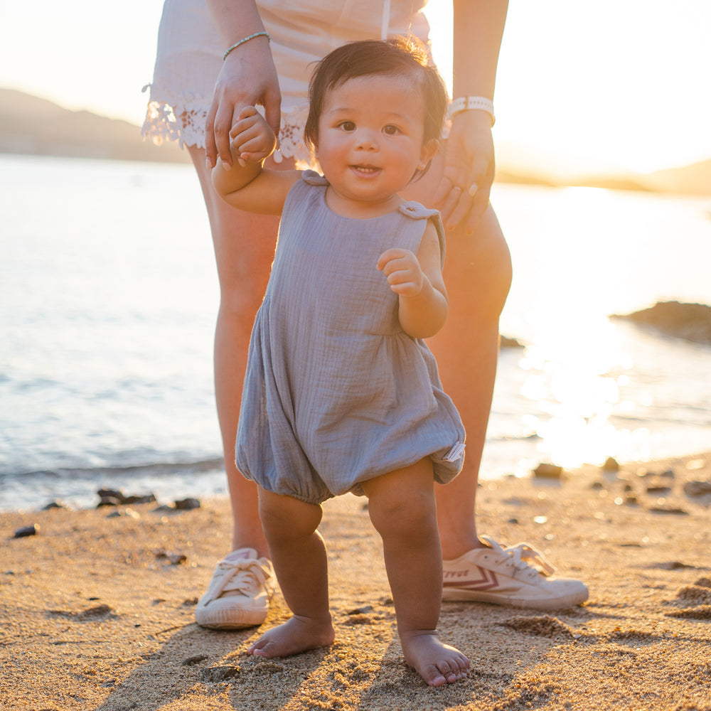 Blueberry Muslin Bubble Romper