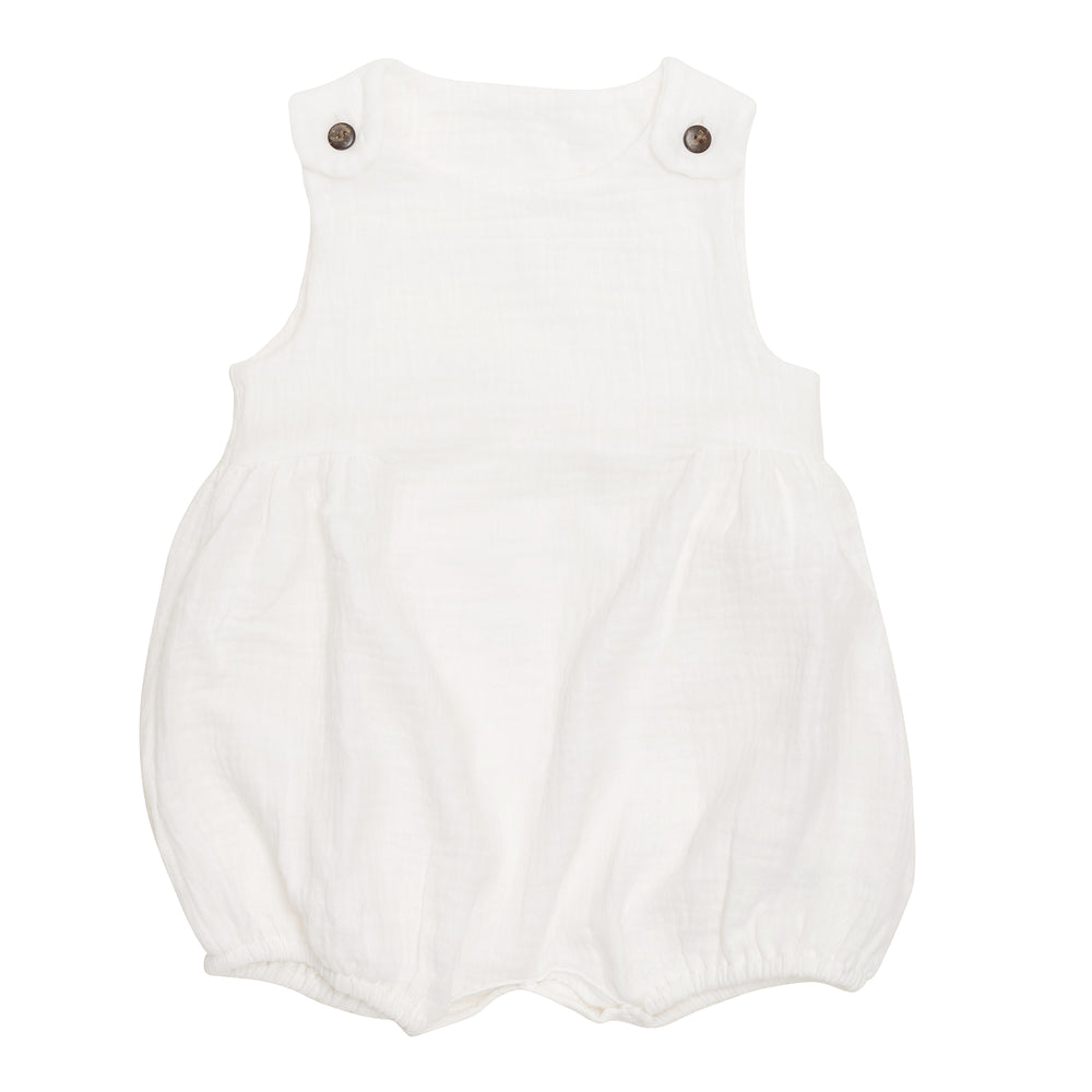 
            
                Load image into Gallery viewer, Coconut Muslin Bubble Romper
            
        