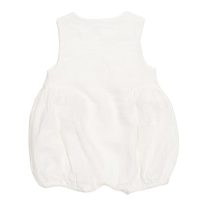 
            
                Load image into Gallery viewer, Coconut Muslin Bubble Romper
            
        