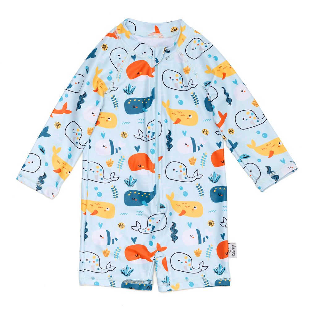 Gentle Whales Rash Guard Baby Toddler Swimsuit