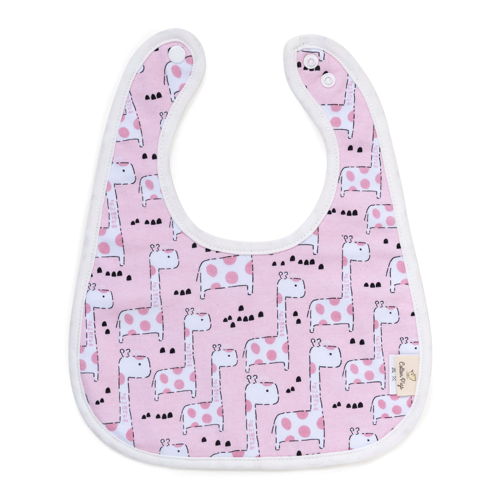 Giraffes and Strawberries Organic Reversible Bib