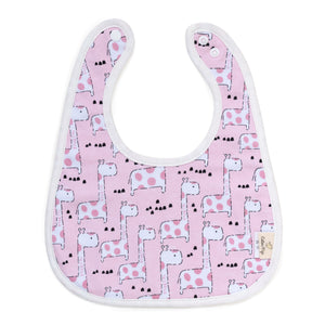 Giraffes and Strawberries Organic Reversible Bib