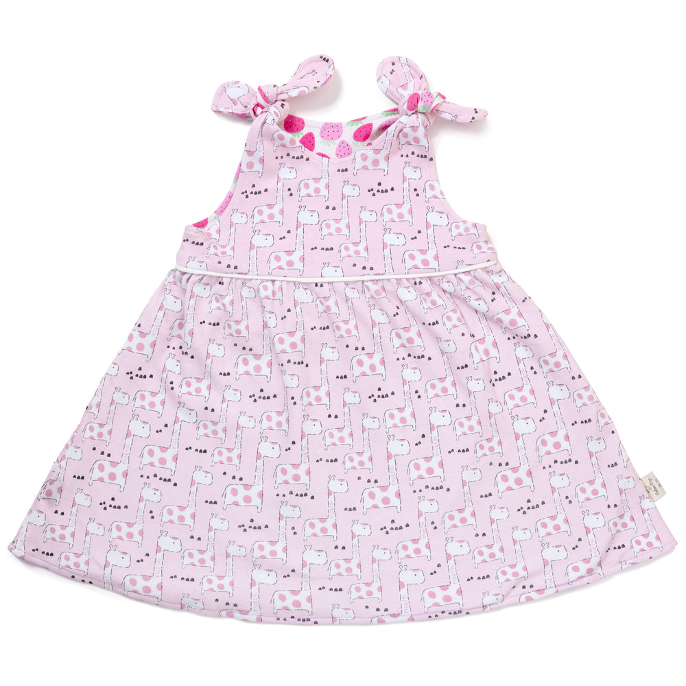 Giraffes and Strawberries Organic Reversible Dress