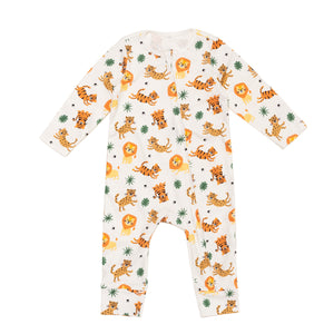 
            
                Load image into Gallery viewer, Jungle Cats Organic Zip-Up Sleepsuit
            
        