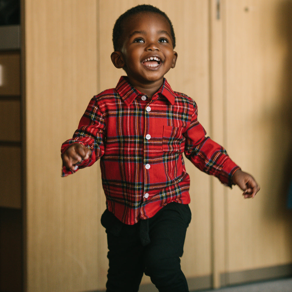 Little Boy's Red Tartan Shirt