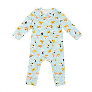 
            
                Load image into Gallery viewer, Sushi Animals Organic Zip-Up Sleepsuit
            
        