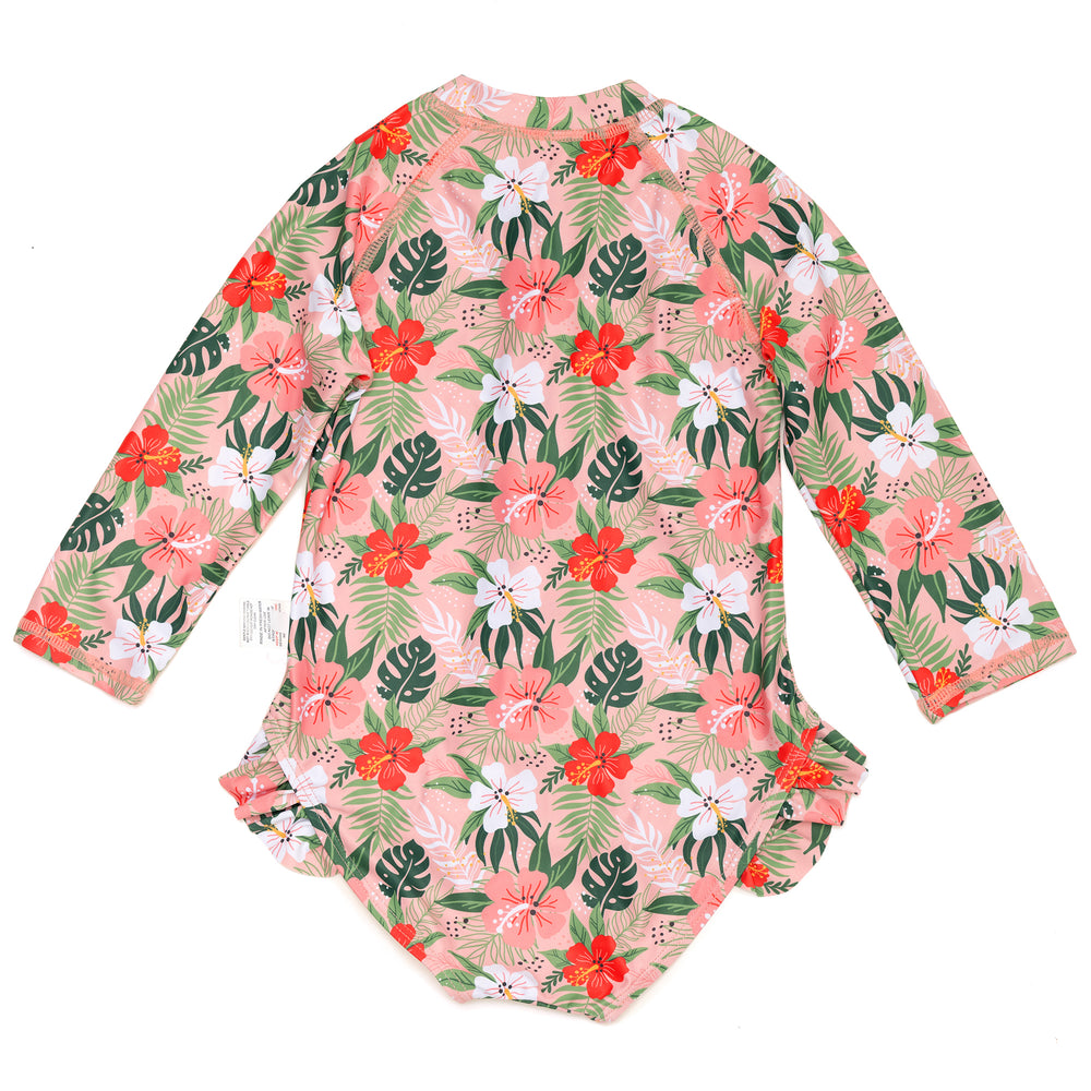 Tropical Hibiscus Rash Guard Baby Toddler Swimsuit