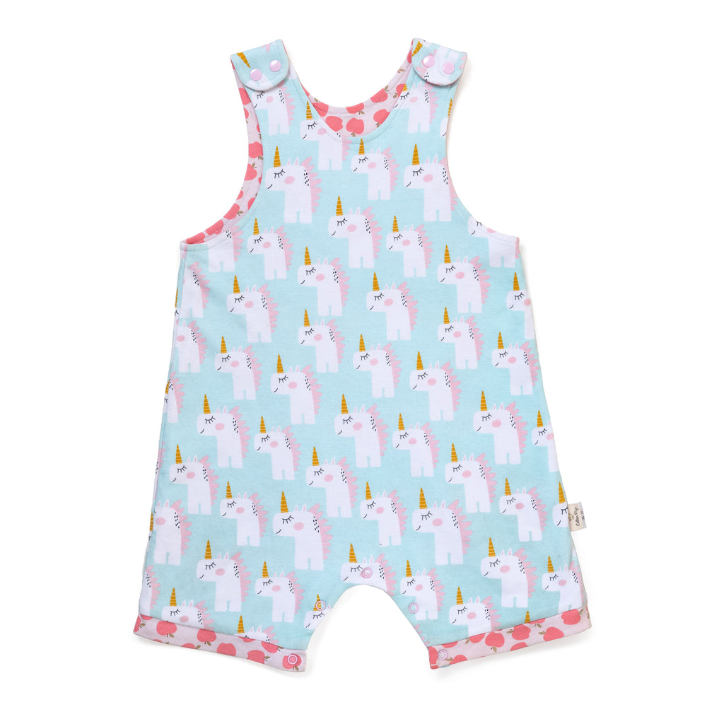 Unicorns and Apples Organic Reversible Romper