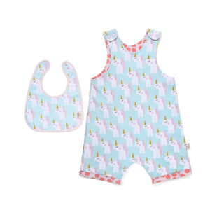 Unicorn and Apples Bib Set