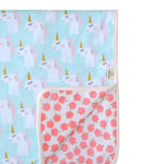 Unicorns and Apples Organic Reversible Blanket